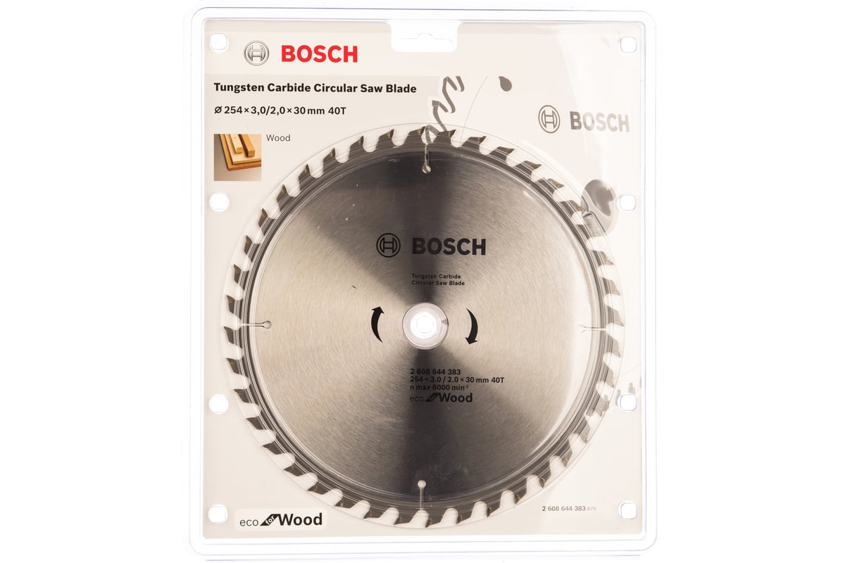 BOSCH Пильный диск ECO WO  (по дереву) 254х30-40Т