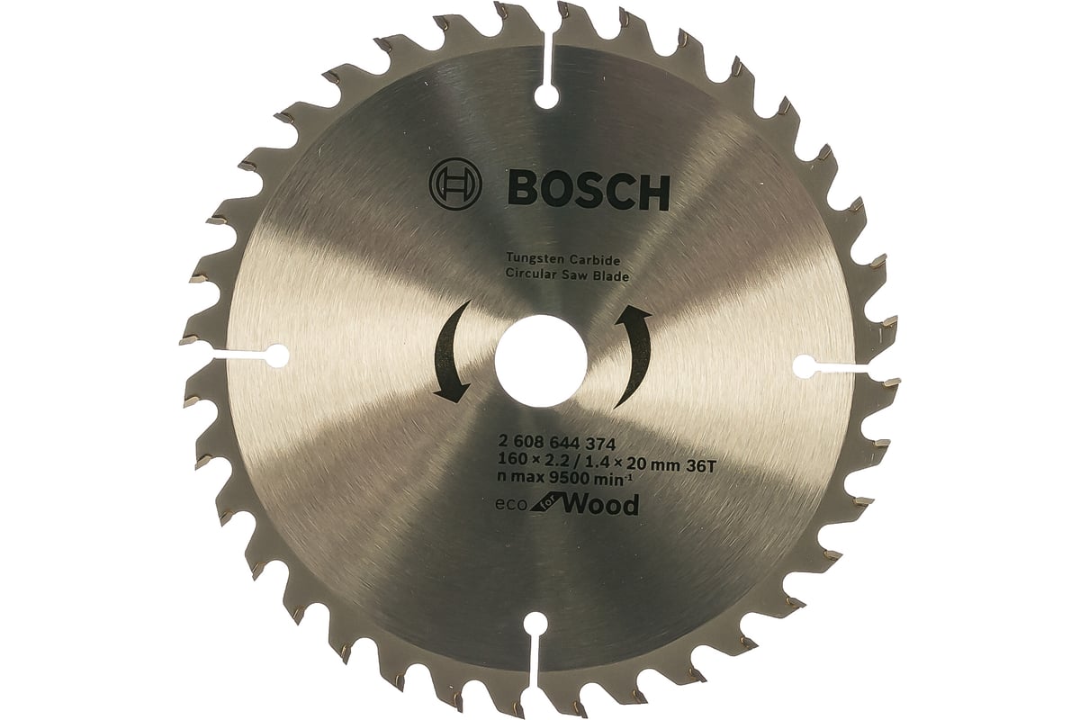 BOSCH Пильный диск ECO WO (для древесины и древесных материалов) 160х20/16-36Т