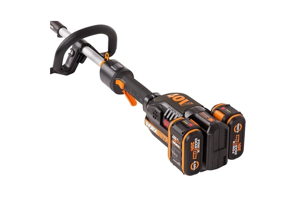 Триммер аккумуляторный Nitro  б/щет,  WORX WG186E.1 40В, 33см, 4Ач х2, ЗУ,2Ах2, коробка//WORX