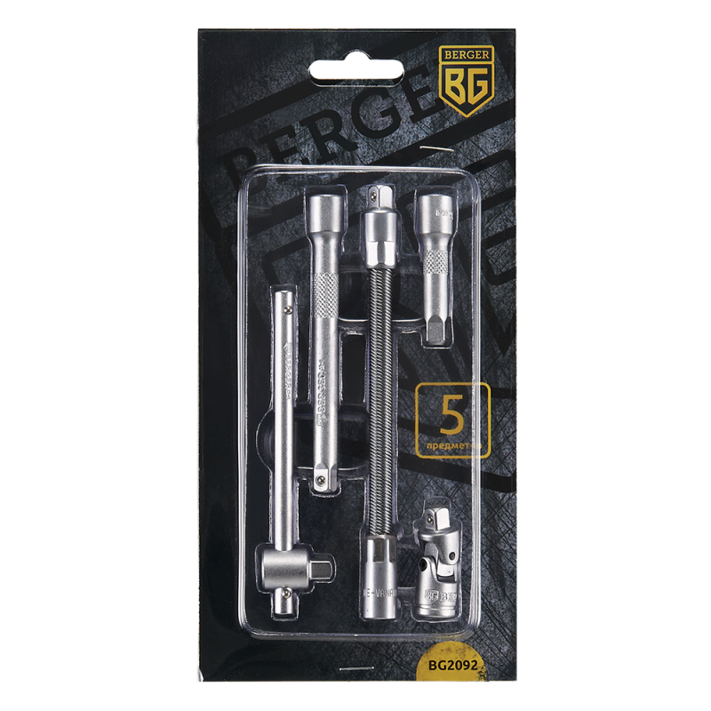 НАБОР УДЛИНИТЕЛЕЙ 1/4" BERGER 5 ПРЕДМЕТОВ BG2092