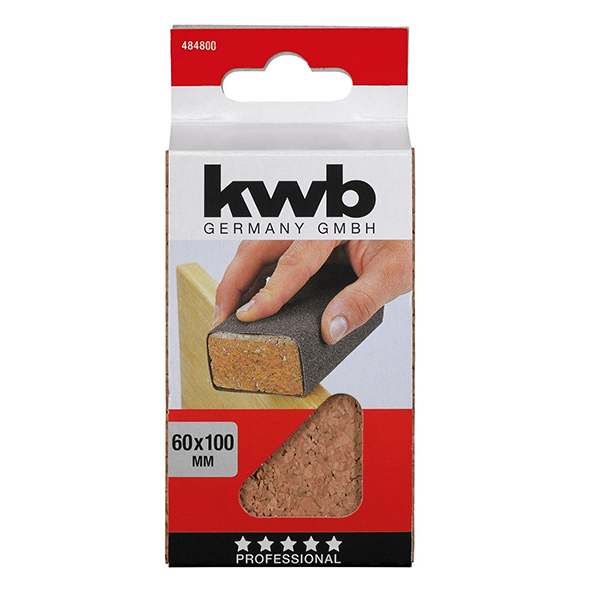 Брусок шлифовальный KWB 60x100 мм, Пробка