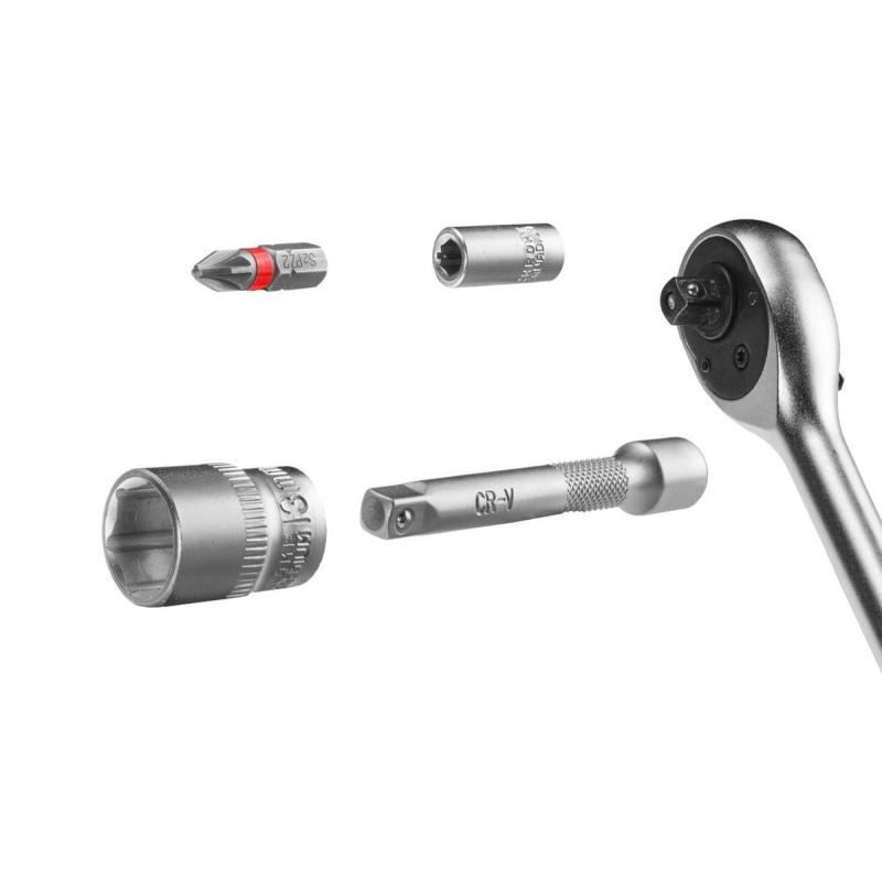 Набор бит и головок Einhell 37 предметов,битодержатель, ключ реверсивный, L-Case