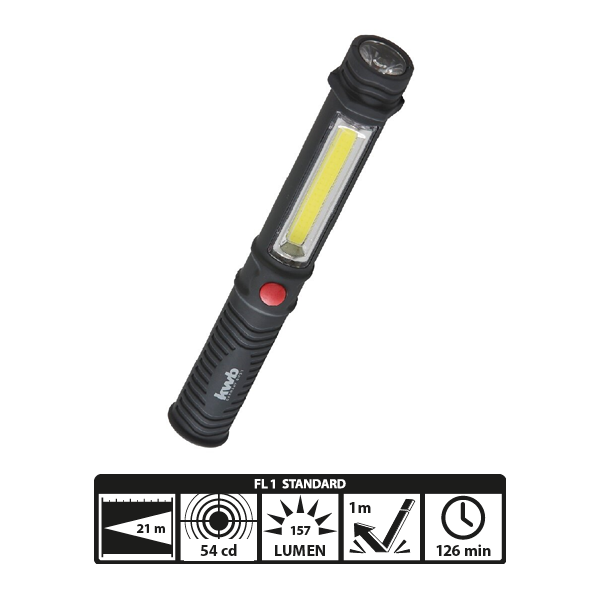 Фонарь автомобильный KWB COB-LED, цилиндрический, 3хААА