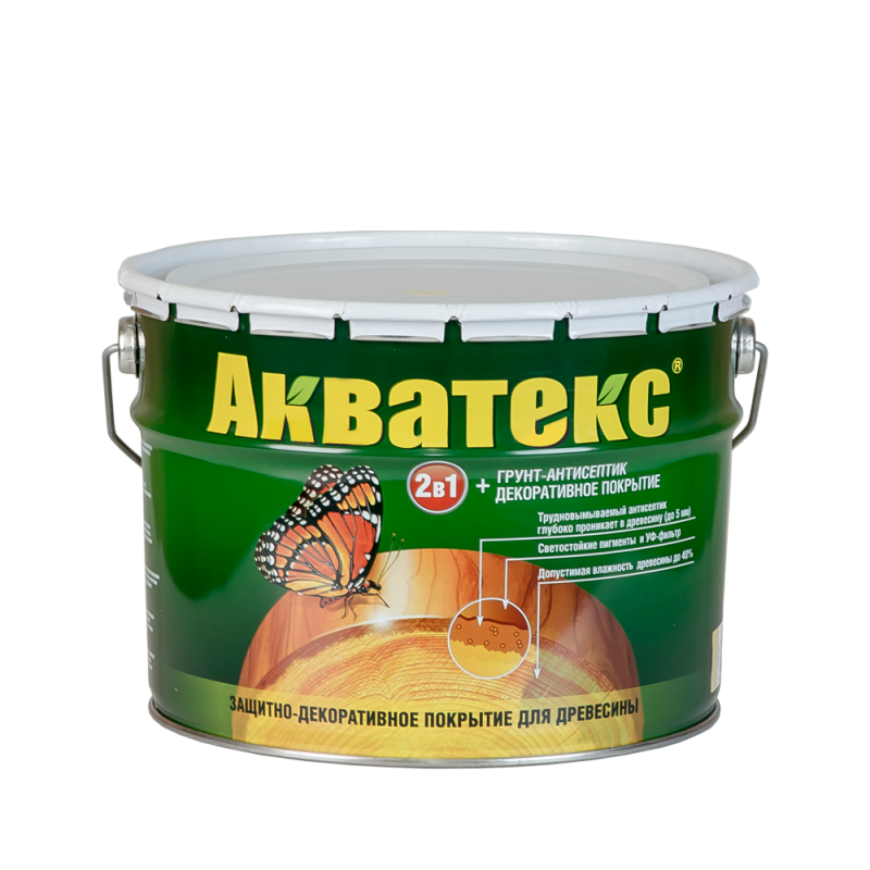 Защитно-декоративное покрытие "Акватекс", 10 л (белый)//Рогнеда