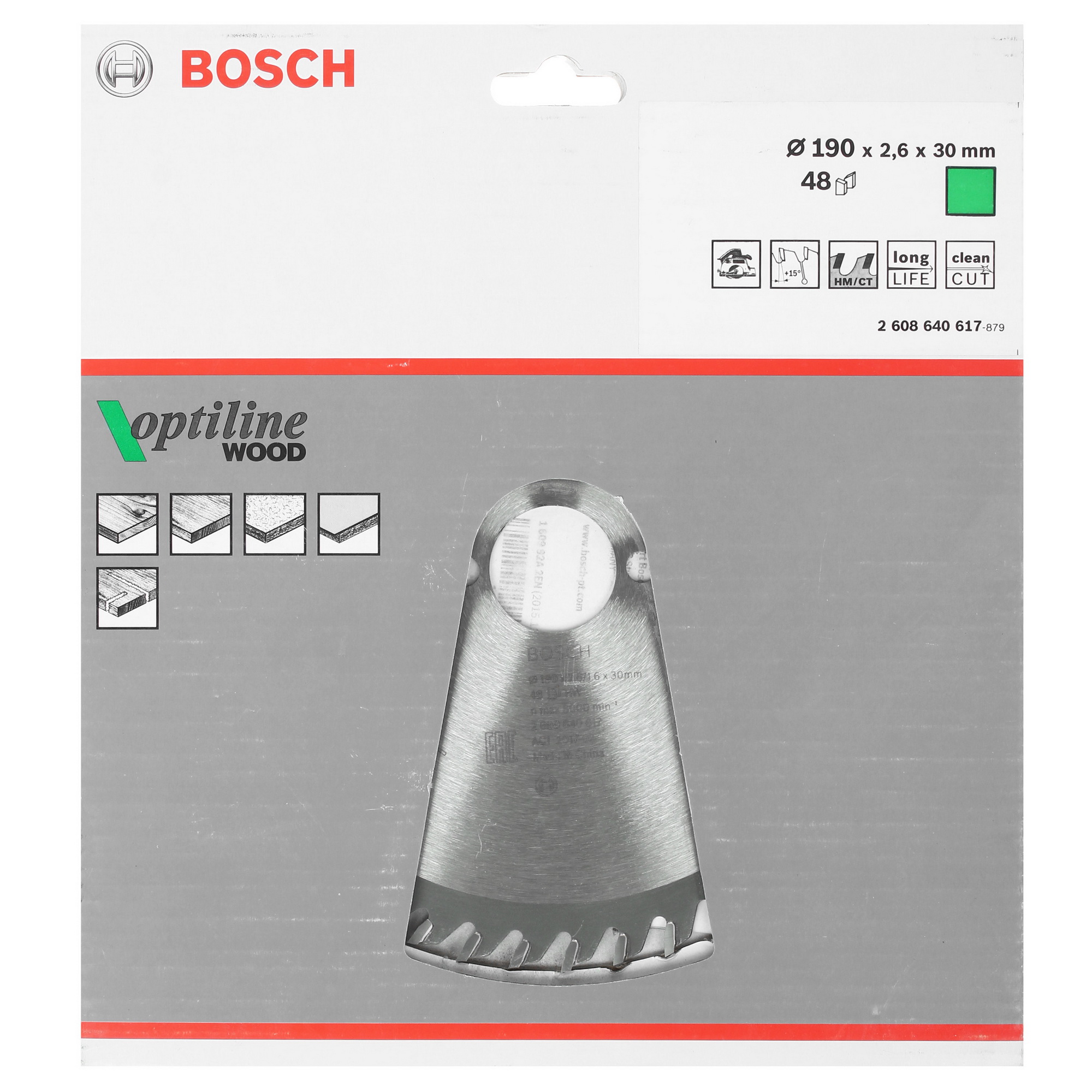 BOSCH Пильный диск STD WO 190х30-48Т (древесные материалы)