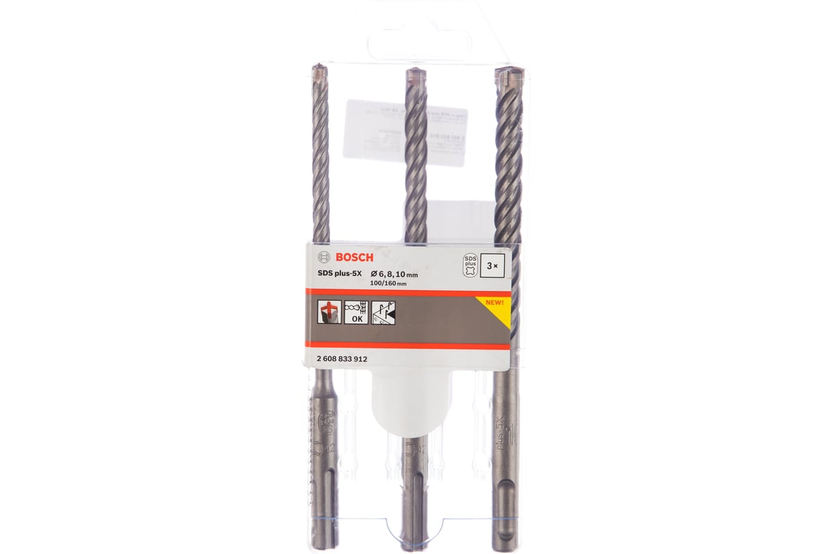 BOSCH Сверло (бур) SDS plus-5Х  (3шт.) 6/8/10