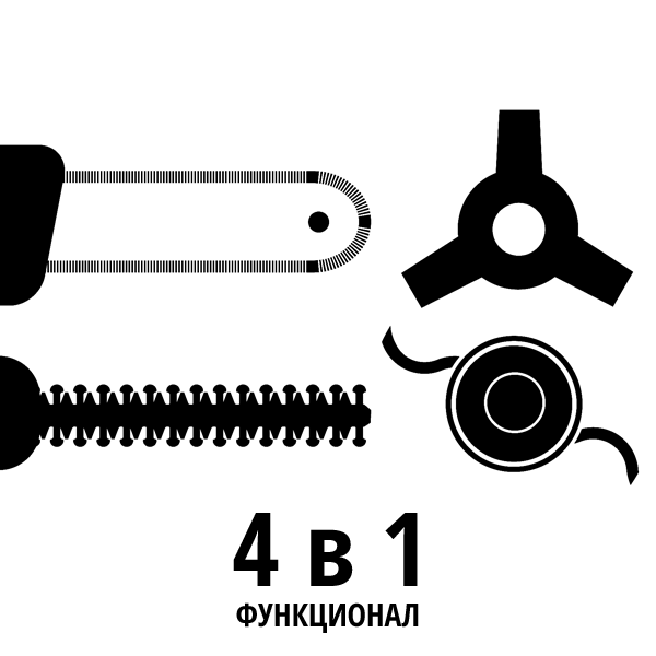 Набор многофункциональный для сада GE-LM 36/4in1 Li-Solo