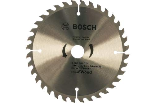 BOSCH Пильный диск ECO WO (для древесины и древесных материалов) 160х20/16-36Т