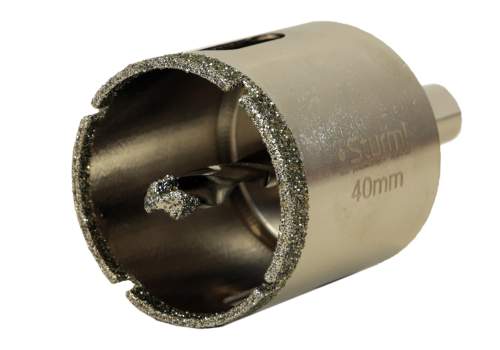Коронка алмазная по керамограниту 40 х 70 мм,3гр. Хв., с центрир. Cверл. Sturm!
