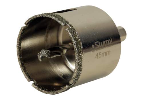 Коронка алмазная по керамограниту 45 х 70 мм,3гр. Хв., с центрир. Cверл. Sturm!