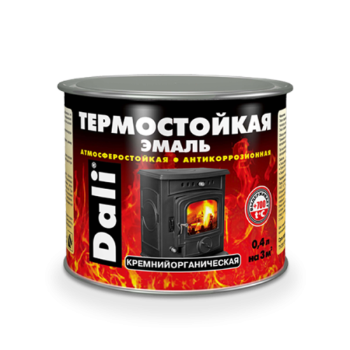 Эмаль термостойкая "DALI" 0,4 л - серебро//Рогнеда