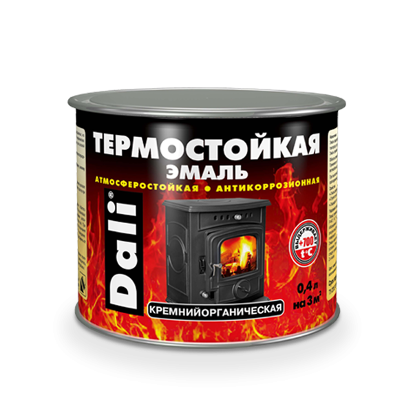 Эмаль термостойкая "DALI" 0,4 л - серебро//Рогнеда