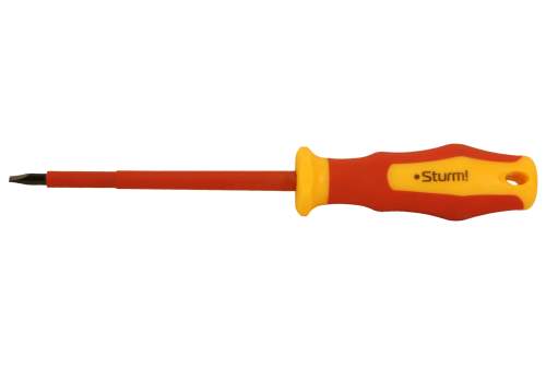 Отвертка плоский шлиц, SL5, 5х125мм, CrV, диэлектрическая Sturm!