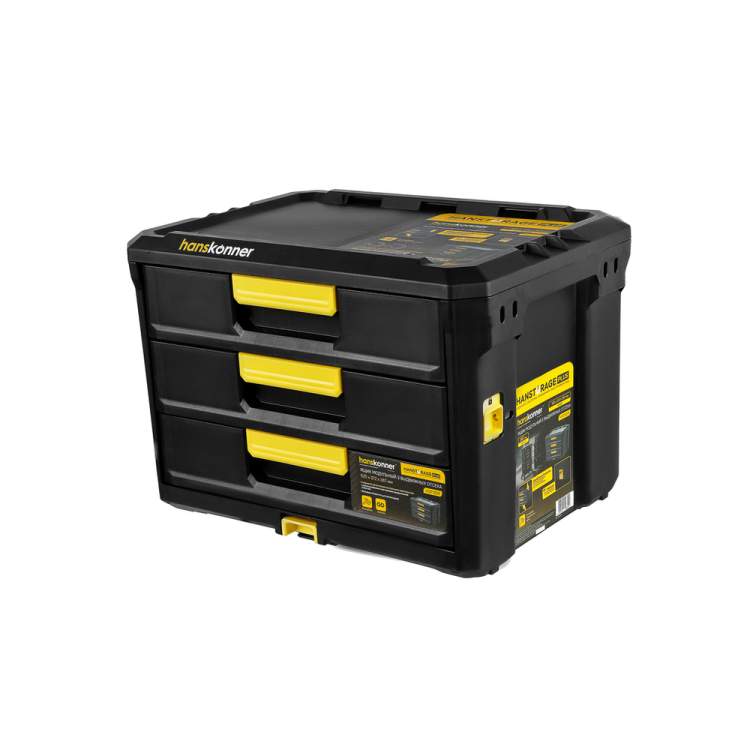 HSP3DR Ящик модульный 3 выдвижных отсека, система хранения HANSTORAGE PLUS, 525x372x367мм