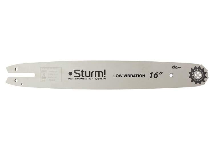 Пильная шина 16&ampquot Sturm! Паз 1,3мм, 3/8&ampquot, 56 зв, хвостовик St