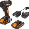 WORX 20В, 2Ач х2, ЗУ 0,4А, сумка WX100.2 2 Дрель-шуруповерт аккумуляторная WORX WX100.2, 20В, 2Ач х2, ЗУ 0,4А, сумка - WORX 20В, 2Ач х2, ЗУ 0,4А, сумка WX100.2 2