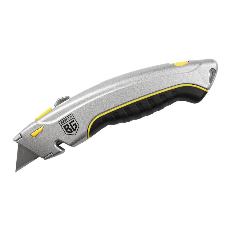 НОЖ МЕТАЛЛИЧЕСКИЙ + 4 ТРАПЕЦИЕВИДНЫХ ЛЕЗВИЯ 19мм BERGER BG1350