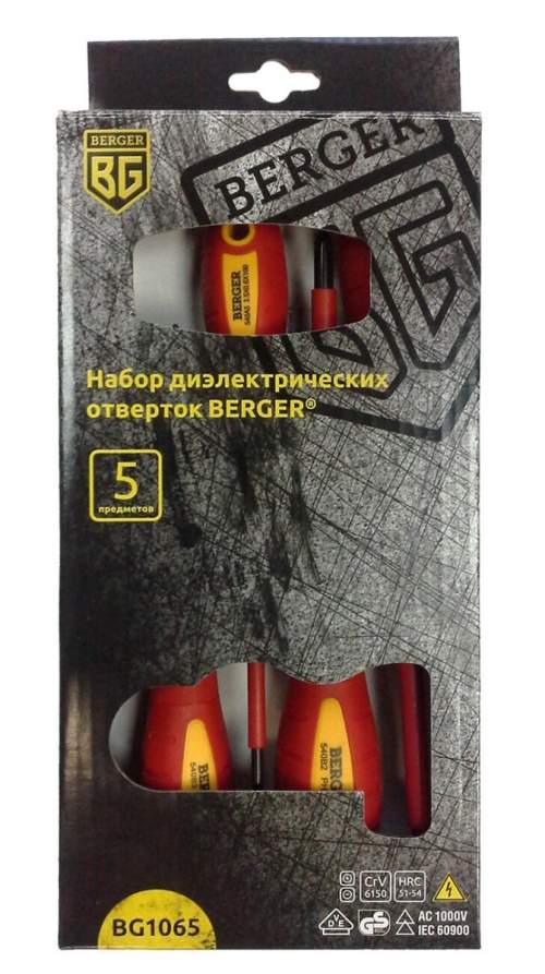 Набор отверток диэлектрических до 1000V  5 предм.//BERGER