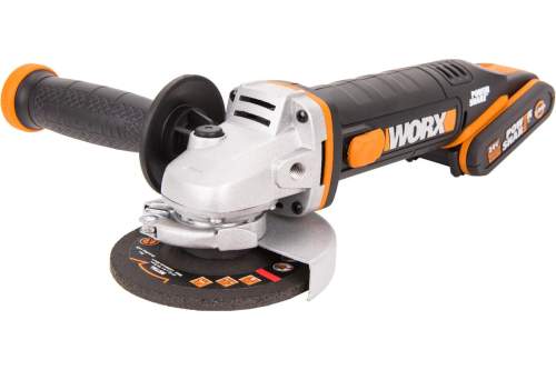 Шлифмашина угловая аккумуляторная  WORX WX800. 20В, 115 мм, 2*2,0Ач.  кейс//WORX