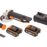 WORX кейс WX800 2 Шлифмашина угловая аккумуляторная WORX WX800. 20В, 115 мм, 2*2,0Ач. кейс//WORX - WORX кейс WX800 2
