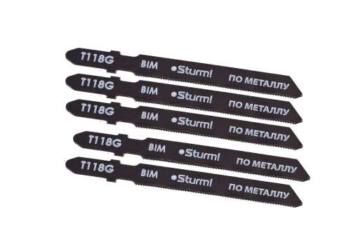 Пилки для лобзика по металлу T118G, 5 шт, 76х51мм, шаг зуба 0,8мм, тонкий прямой рез, HSS, Sturm!