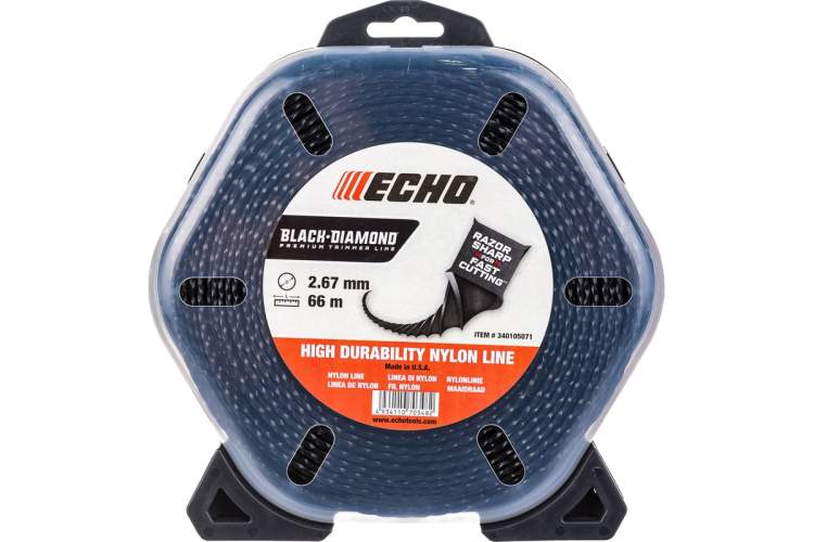 Корд триммерный ECHO Black Diamond Line 2,7мм*66м (витой квадрат)