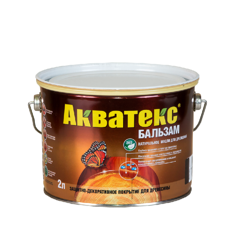 Бальзам-Акватекс, натуральное масло для древесины 2,0 л (иней)//Рогнеда 