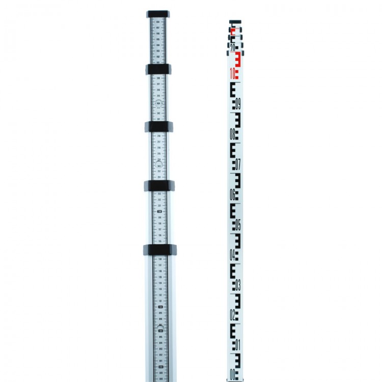 Рейка нивелирная телескопическая ADA Staff 5 (рейка-отсчет мм шкалы снизу вверх, чехол, 5м)