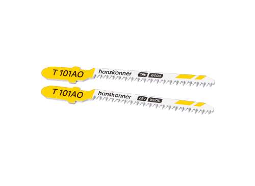 Пилки для лобзика ДЕРЕВО 2шт, T101AO (дер 1,5-15мм, фанера 3-15мм) Hanskonner