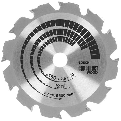 BOSCH Пильный диск STD CW 160х20-12Т (по строительной древесине)