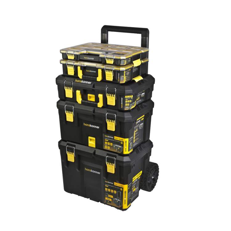 HSP5KIT Набор ящиков системы хранения HANSTORAGE PLUS (5шт) на колесах