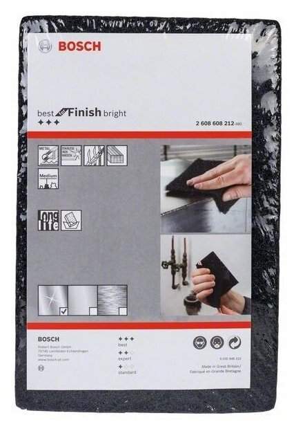BOSCH Шлифлист нетканый 152 мм х 229  B.f. Finish Bright ( P120, карбид кремния, универсальный)