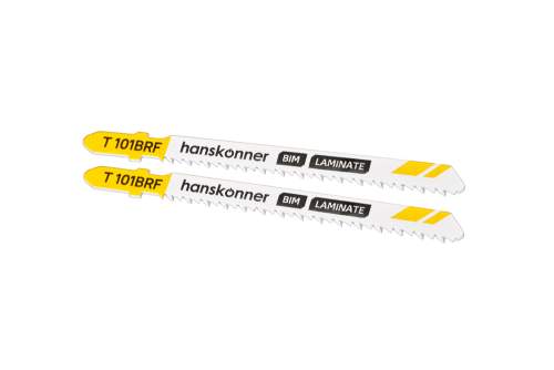 Пилки для лобзика по ламинату 2шт, T101BRF (пласт.,фибер.3-30мм) Hanskonner