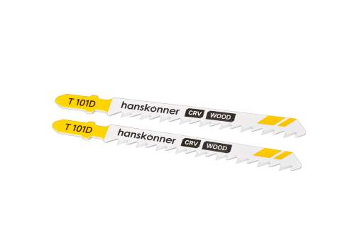 Пилки для лобзика ДЕРЕВО 2шт, T101D (мяг,тверд 10-45мм) Hanskonner