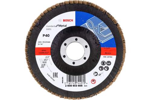 BOSCH Круг лепестковый торцевой (КЛТ), S.f.Metal 125мм К40