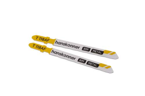 Пилки для лобзика по металлу 2шт, T118AF (лист 1-3мм, проф.10-30мм) Hanskonner