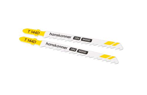 Пилки для лобзика по дереву 2шт, T144D (дер 5-50мм,фанер.3-30мм) Hanskonner