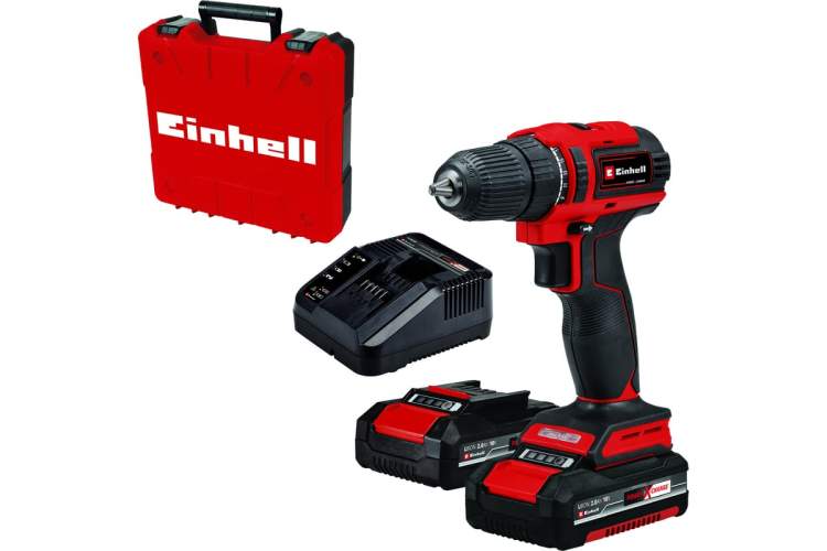 Дрель аккум.18В,10мм, 40Нм. 2x2.0Ач,кейс/Einhell PXC TE-CD