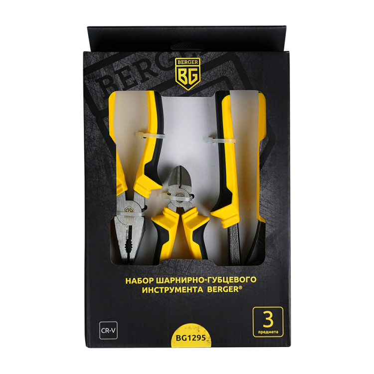НАБОР ШАРНИРНО-ГУБЦЕВОГО ИНСТРУМЕНТА 3 ПРЕДМЕТА BERGER BG1295