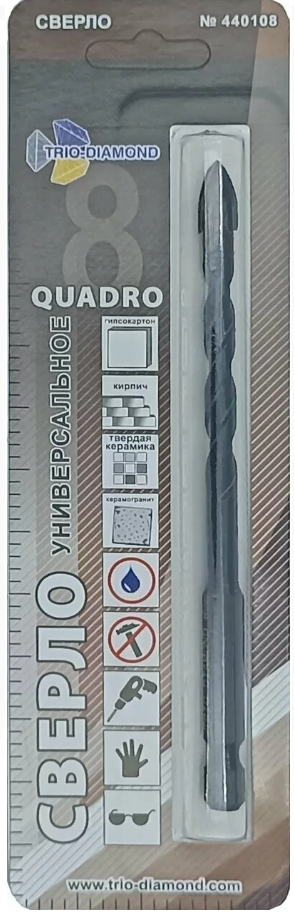 Сверло универсальное квадро 8 мм Trio Diamond