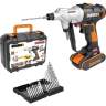 Дрель-шуруповерт аккумуляторная WORX Switchdriver WX176.2, 20В, 2Ач x1, кейс Дрель-шуруповерт аккумуляторная ( 20 Нм, 20В, 1АКБ-2Ah,патрон двойной- HEX 1/4) кейс, 1,35кг//WORX - Дрель-шуруповерт аккумуляторная WORX Switchdriver WX176.2, 20В, 2Ач x1, кейс