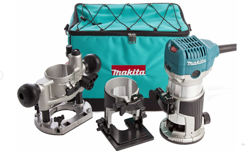 MAKITA Фрезер (710Вт,10000-30000 об/мин,цанга 6/8 мм, глубина 35мм) 1,8кг.шнур 2,5м +2 доп.основания
