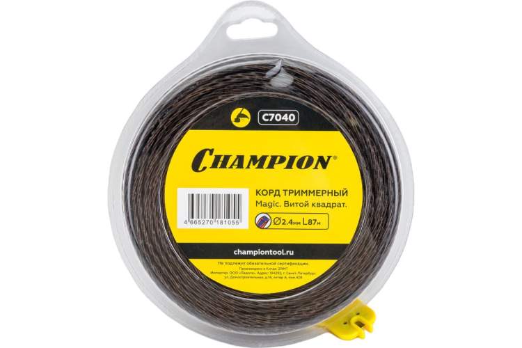 Корд трим.CHAMPION  Magic 2.4мм*87м (витой квадрат)+нож