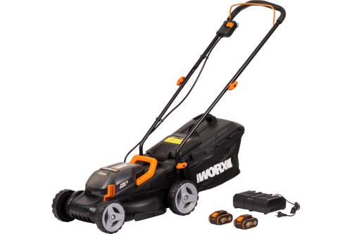 Газонокосилка аккумуляторная WORX WG779E.1, 40В, 34 см, 2*4 Ач, двойное ЗУ 2x2A//WORX
