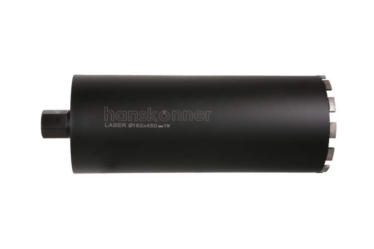 Коронка алмазная LASER по железобетону 162 мм, 1 1/4&ampquot , L=450мм, Hanskonner