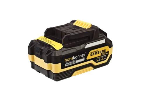 Аккумулятор Hanskonner PLATINUM 18 В, 1BatterySystem, 4.0 Ач, SAMSUNG, блистер/Hanskonner
