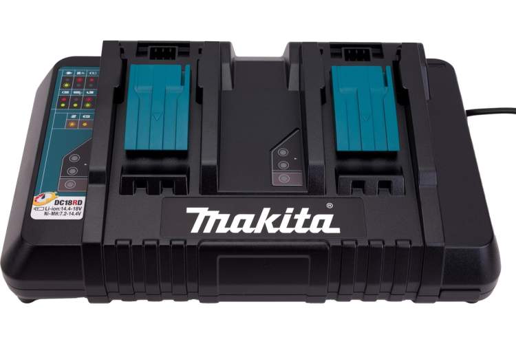 MAKITA Зарядное устройство DC18RD быстрое двухпортовое (LTX 18В) (БЕЗ АКБ) коробка от 191L75-3