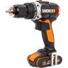 WORX BL 20В WX175 Дрель-шуруповерт аккумуляторная беcщеточная ( 60 Нм, 20В, 2АКБ-2Ah,патрон 13мм) кейс, 1,46кг//WORX - WORX BL 20В WX175