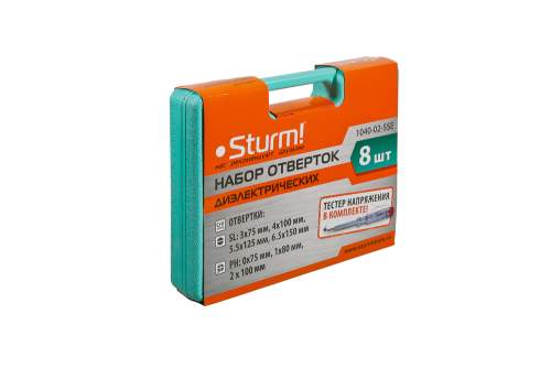 Набор отверток диэлектрических 8 шт, пластиковый кейс, CrV Sturm!