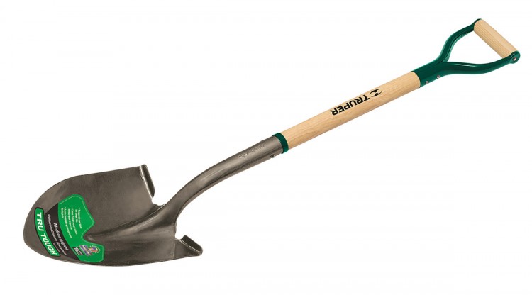 Лопата металлическая штыковая, D-POLY-ручка, дерево 76.2 см, толщ. полотна 1.6 мм, PRY-E//TRUPER